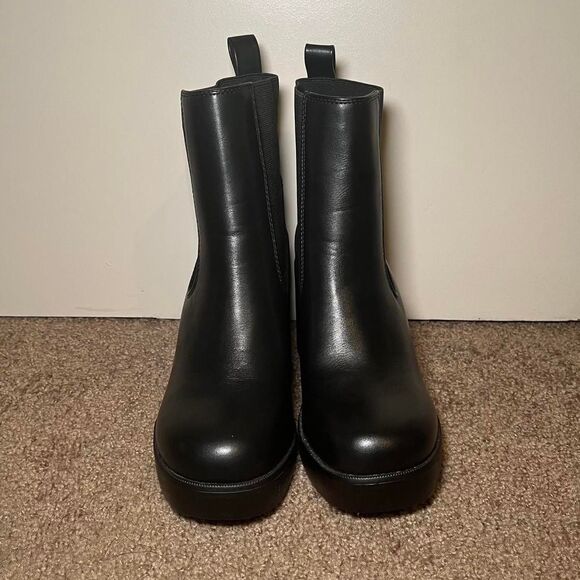 Black Leather Chelsea Boots - Picture 2 of 6